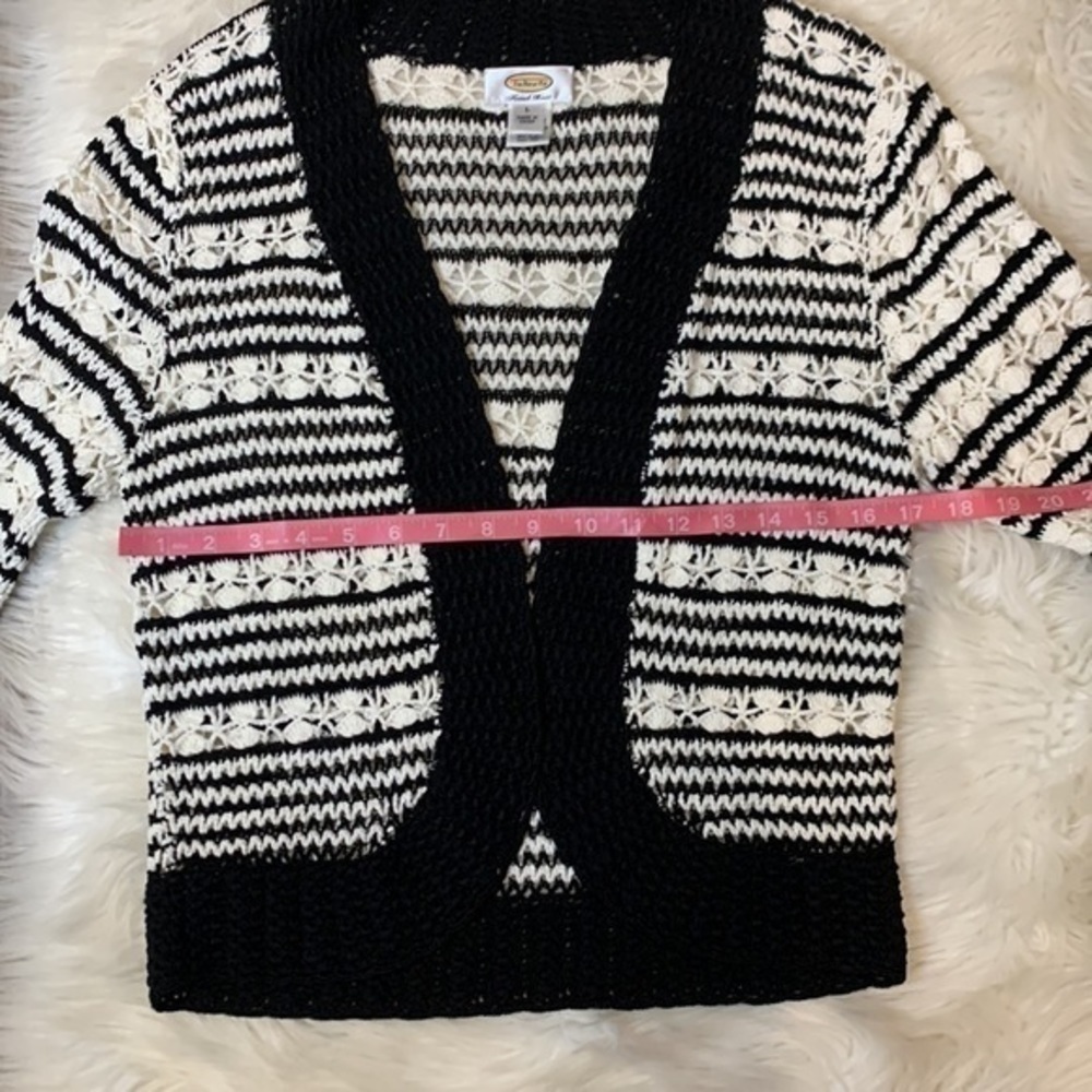 Talbots vintage 90’s hand knit crochet open cardigan sweater L - Picture 5 of 6